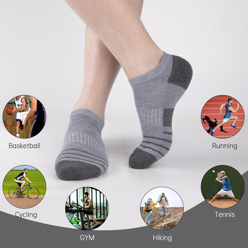 COOVAN 12 Pack Mens Cushion Ankle Socks Men Low Cut Comfort Breathable Casual Socks?12 Pairs ?...